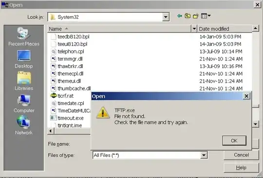 Open file dialog, from depends.exe, can't see the file on the same directory