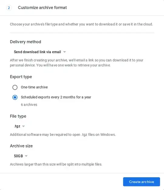 Google Takeout: Customize archive format