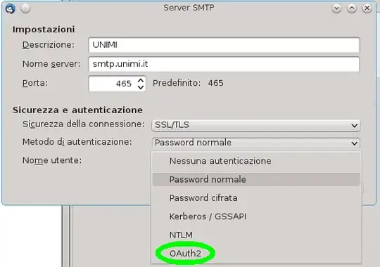 Italian Thunderbird 38.1.0 SMTP server screenshot