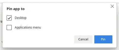Pin to Desktop modal