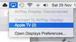 Menu dropdown screenshot