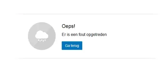 the error message from exact online