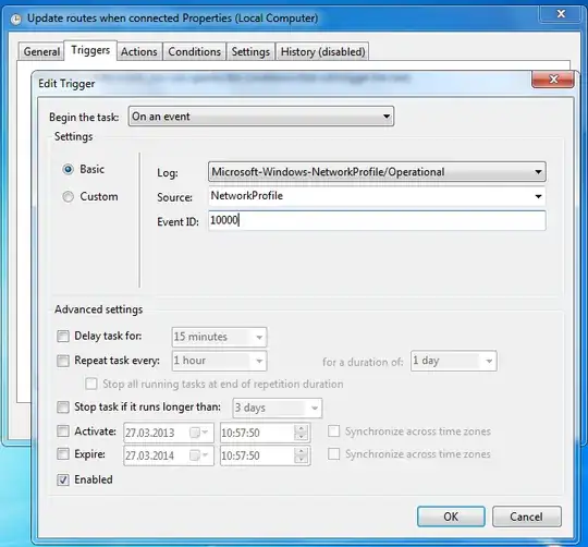 Task trigger configuration