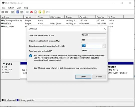 Screenshot from Windows Disk Manager