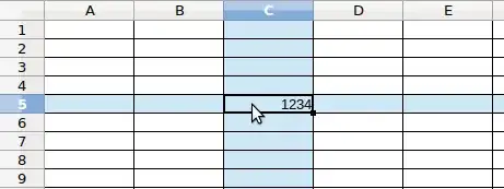 crosshair in Libreoffice