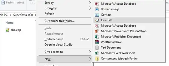 the file's icon is different from the New icon