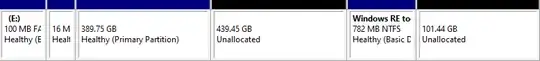Windows Disk Management - Before