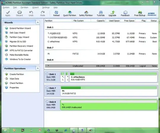 Disk in AOMEI Partition Assistant