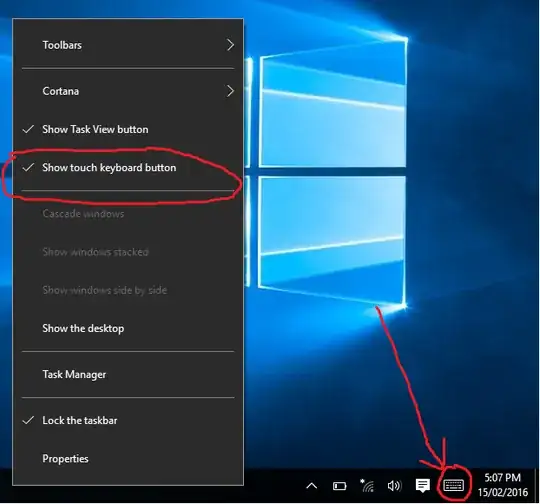 Screenshot of button