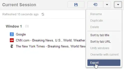 Select export option