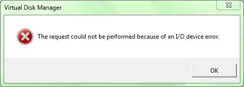 Error message: The request could not be performed because of a I/O device error.