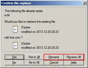 WinRAR’s filename-collision prompt with rename options highlighted