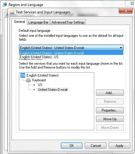 region and language settings