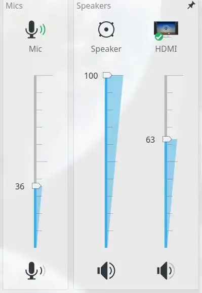 HDMI is always shown in the mixer now