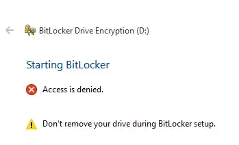 Access is denied message