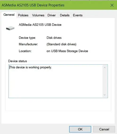 Properties-General tab