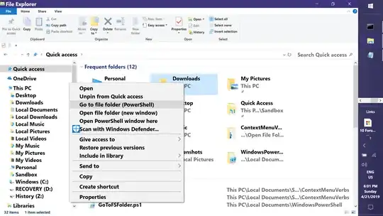 Context Menu in Quick Access