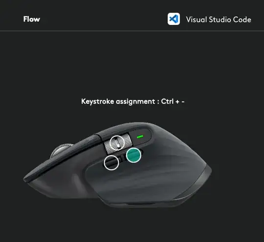 Logi Options, with Visual Studio Code profile selected