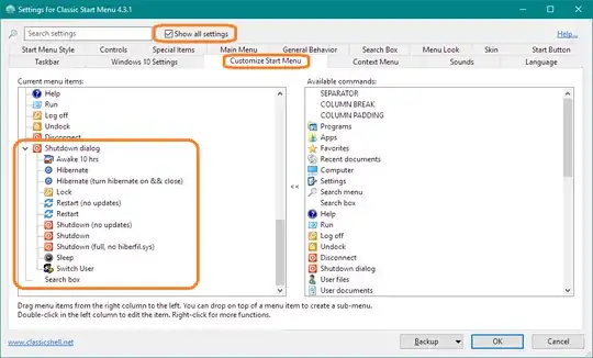 Classic Start Menu configuration