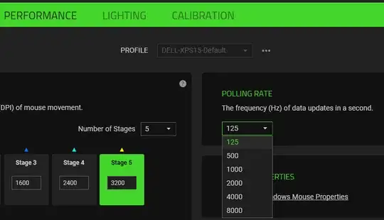 Polling Rate - Razer Synapse - Lists Available Polling Rates of Viper 8K
