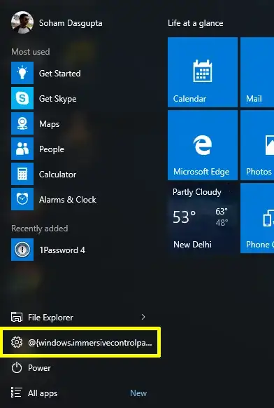 Windows 10 Start Menu