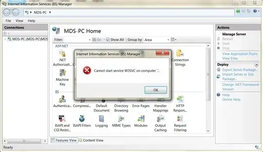 Cannot start service W3SVC on computer '.'