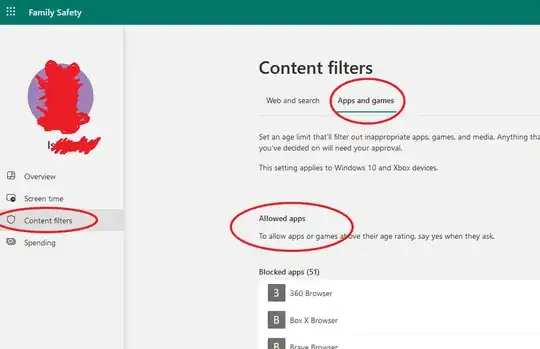 Microsoft account menu