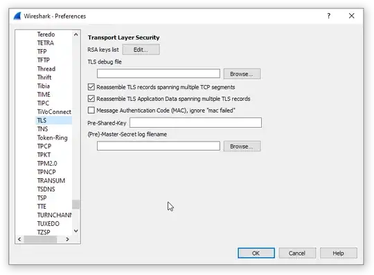 Screenshot of Wireshark's TLS settings page