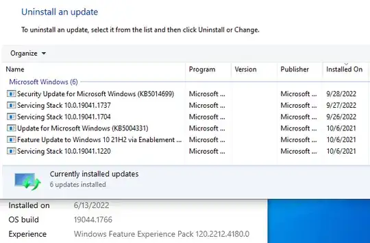 Successful manual installation of Windows updates in an offline environment