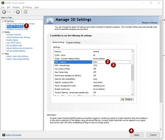 Screenshot NVIDIA Control Panel