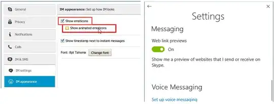 Skype messaging settings