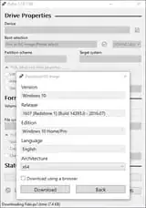 Rufus - specify image to download
