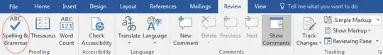 Screenshot from the »ribbon« in Word