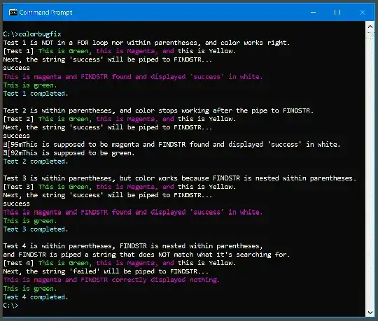 Display output of the .bat code