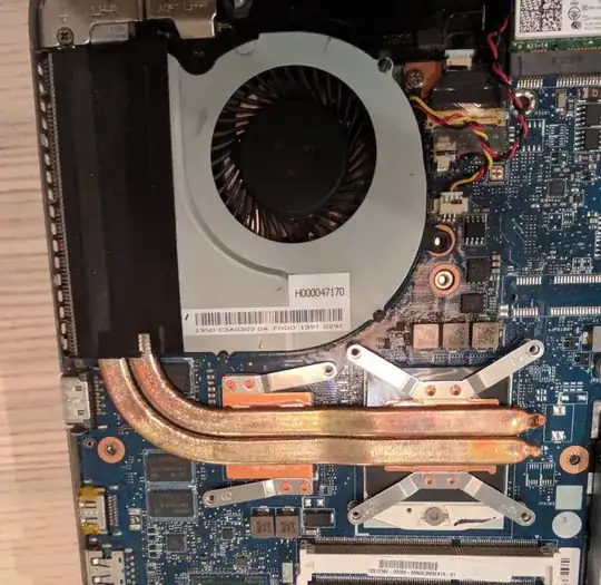 Photo of fan and heatsink