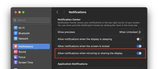 macOS 13+ settings