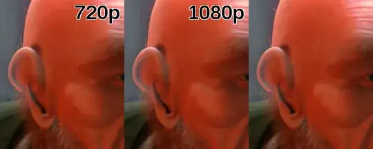 Comparison of high-bitrate 720p and 1080p stills to uncompressed frame