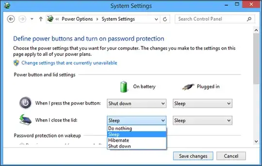 Changing the action on lid close