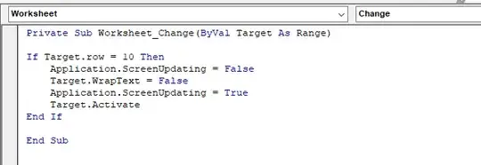 VBA code to disable text wrap for a specific row