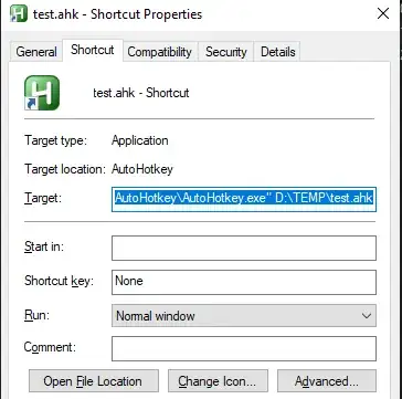 Shortcut with reference to both executable and file 