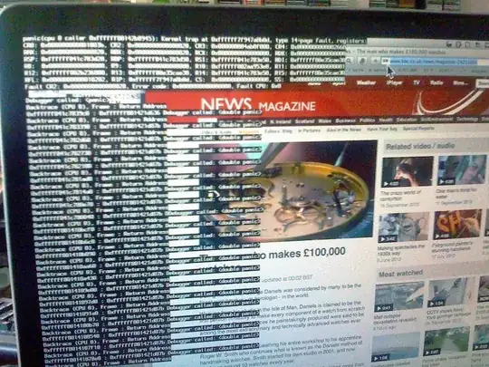 Screenshot of a double panic with Safari in front