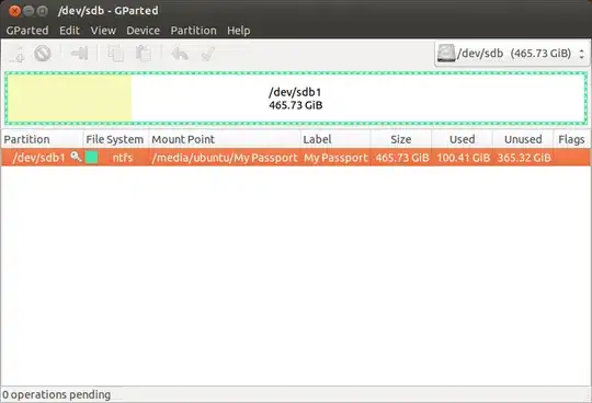GParted shows that I have used about 100GB on /dev/sdb1 (NTFS)