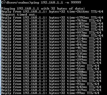 USB connected and ping