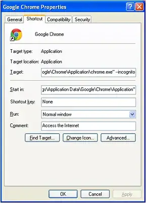 Google Chrome Properties