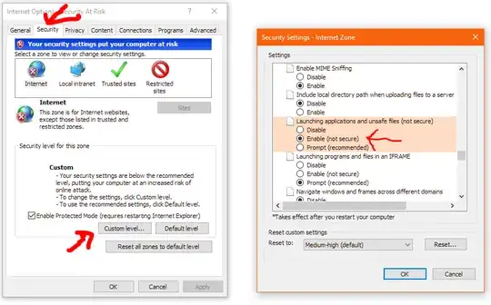Picture of internet explorer security option