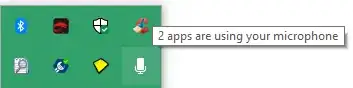 taskbar icon showing microphone usage