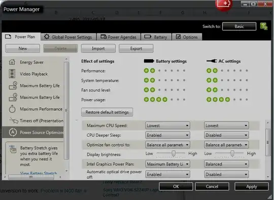 Advance Power settings