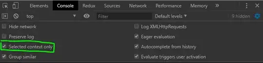 Selected context only checkbox enabled