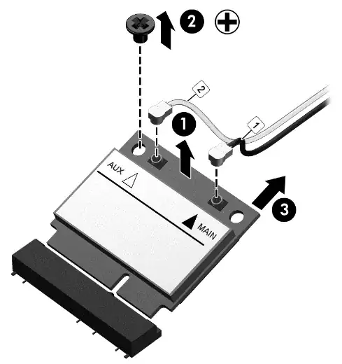 Wifi card removal diagram