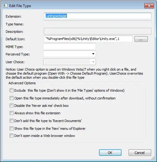 Screenshot of New File Extension dialog
